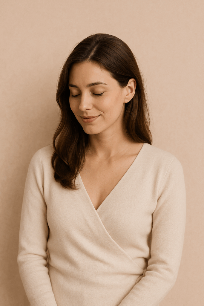 submissive wife with white sweater